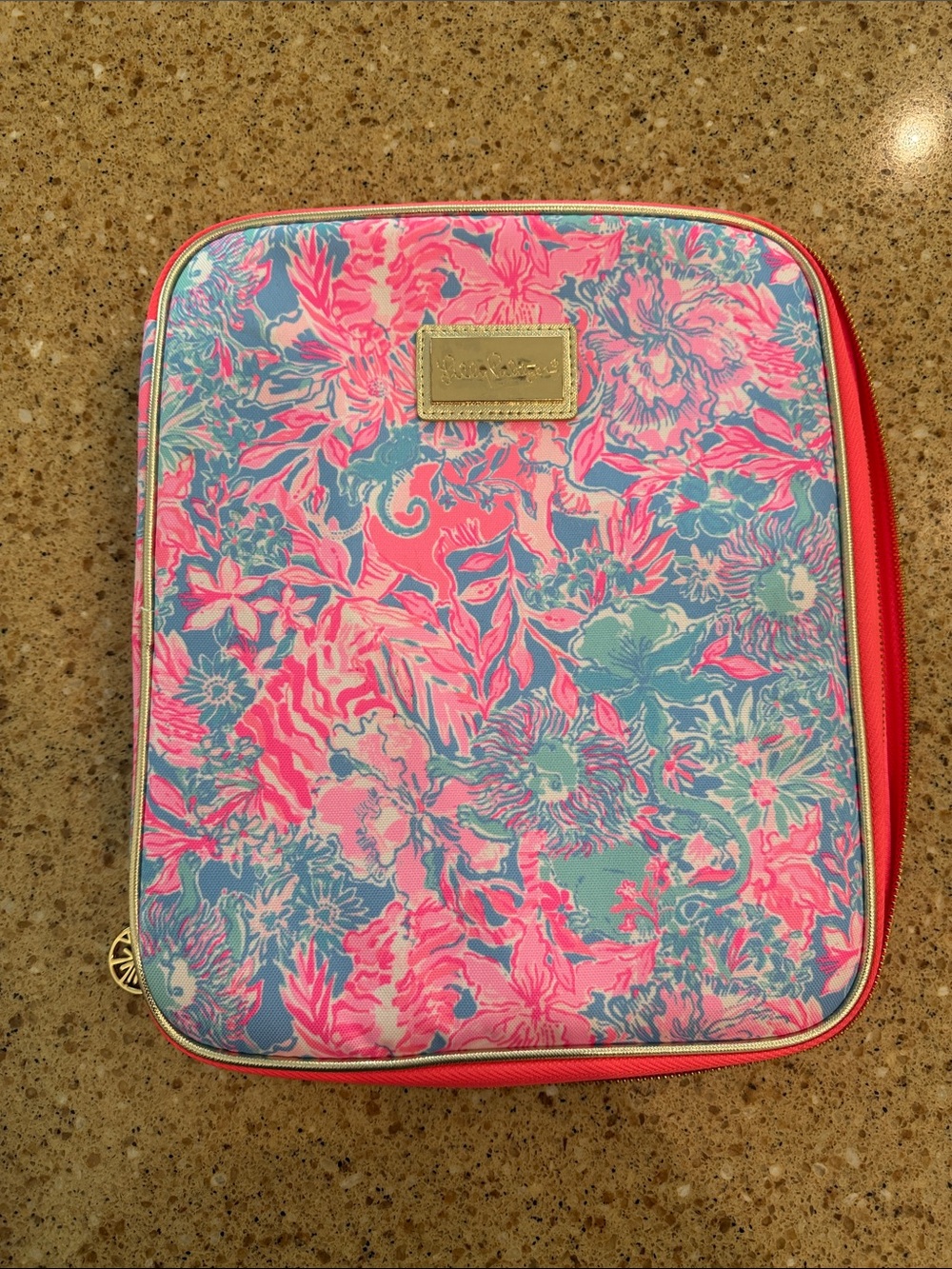 Lilly Pulitzer Pink & Blue Floral Travel Case